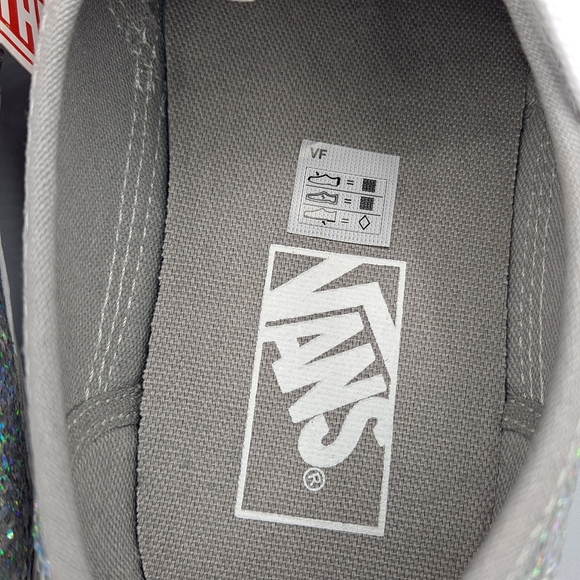 NEW Womens Vans Authentic Micro Sequins Silver True White Sneaker Shoes Size 11 - Picture 6 of 8